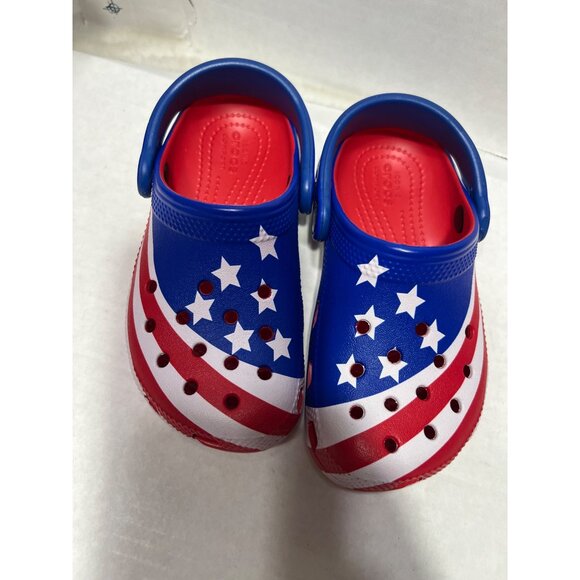 CROCS classic American Flag clog shoe boys child size C 10 - Picture 8 of 8